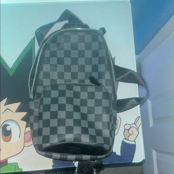 Checkered Black Backpack - Picture 1 of 6